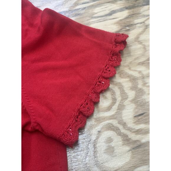 VTG Michael Simon Cardigan American Flag Embroidered Sequin Patriotic Sweater XL - Picture 8 of 13